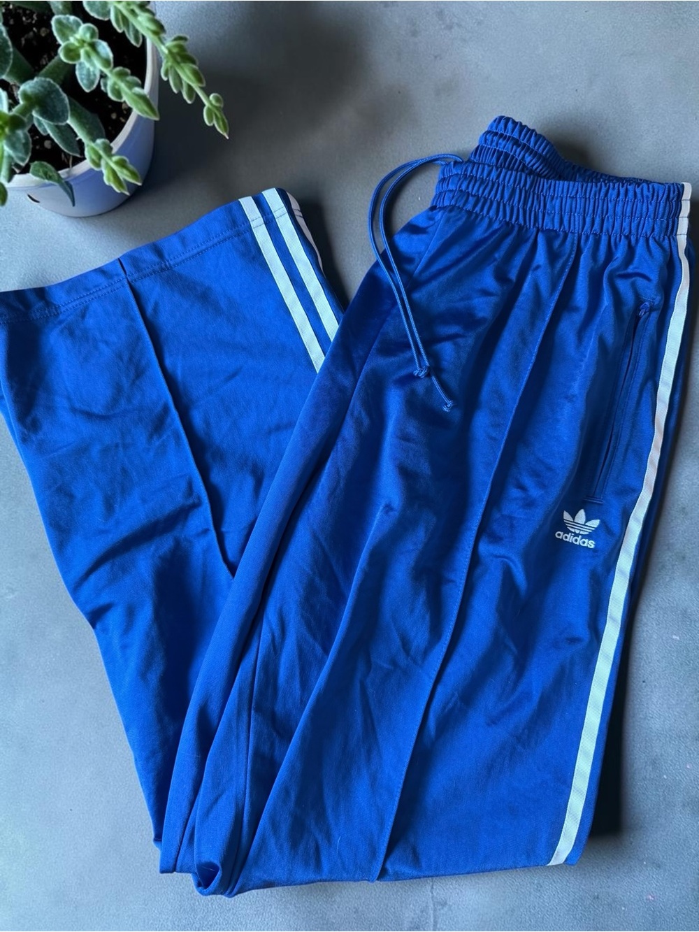 Women’s adidas Royal Blue Track Joggers with White Stripes